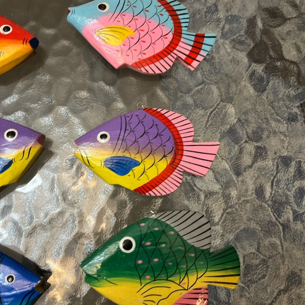 Colorful Fish Decorations With Built In Hooks. 3.5 inches/4inches